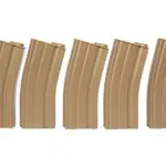 asgbox.pl - Zestaw 5 magazynków real-cap 30 kulek do M4/M16 - tan