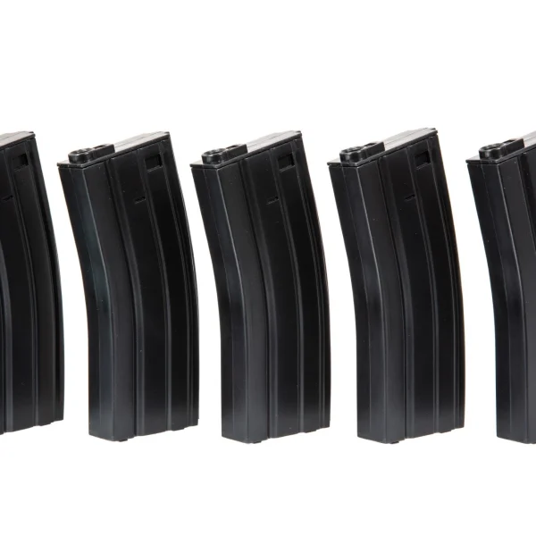 asgbox.pl - Zestaw 5 magazynków real-cap 30 kulek do M4/M16 - czarny