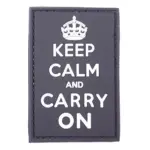 asgbox.pl - Naszywka 3D - Keep Calm And Carry On - czarna