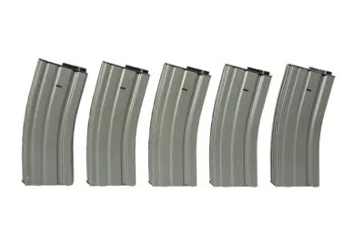 Zestaw 5 magazynków Mid-Cap na 120 kulek do replik M4/M16 - szary - obrazek 2