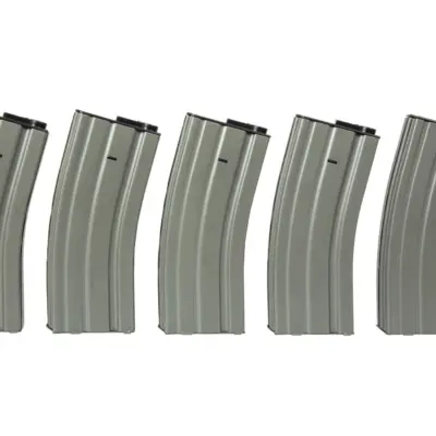Alternative view of Zestaw 5 magazynków Mid-Cap na 120 kulek do replik M4/M16 - szary