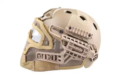 Replika kasku FAST PJ G4 System z osłoną twarzy - Coyote - obrazek 5