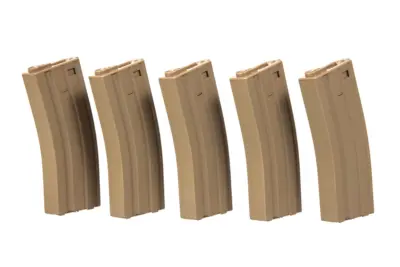 Zestaw 5 magazynków hi-cap 300 kulek do M4/M16 - tan - obrazek 3