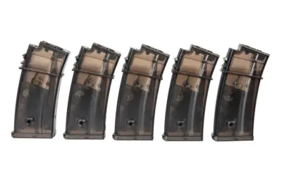 Zestaw 5 magazynków hi-cap na 300 kulek do replik G36 - obrazek 2