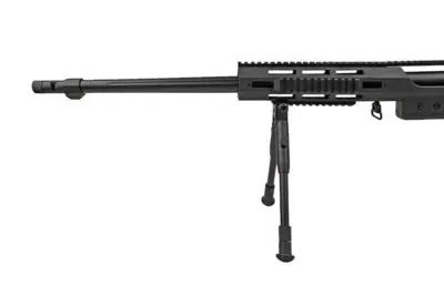 Replika karabinu snajperskiego MB4411D - z lunetą i dwójnogiem - czarna - obrazek 4