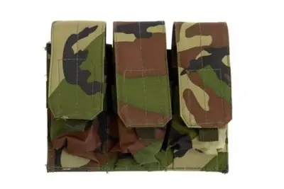 Potrójna ładownica na magazynki typu M4/M16 - woodland - obrazek 5