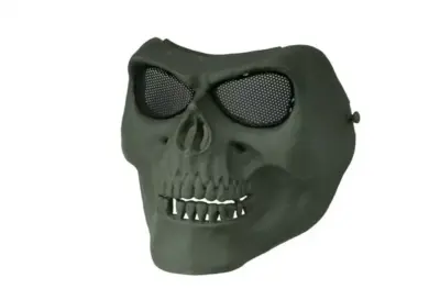 Maska  na twarz Skull Style - oliwkowa - obrazek 2