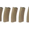 Zestaw 5 magazynków hi-cap na 300 kulek do replik M4/M16 - tan OD-G-SPE-05-025487-00 asgbox.pl
