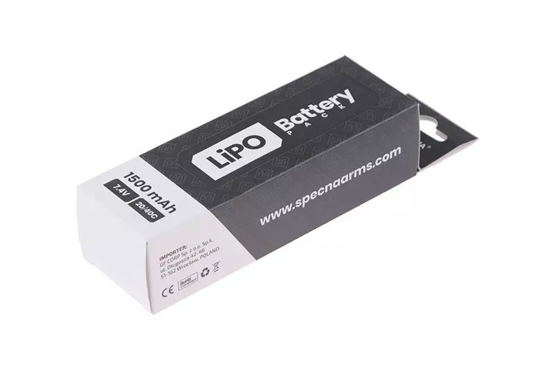 Akumulator LiPo 7,4V 1500mAh 20/40C - 2 modułowy OD-G-SPE-06-022010-00 asgbox.pl 4V 1500mAh 20/40C - 2 modułowy