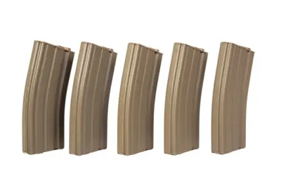 Zestaw 5 magazynków low-cap 70 kulek do M4/M16 - tan - obrazek 2