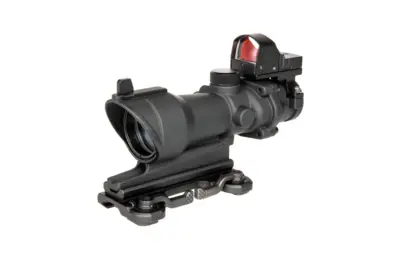 Replika lunety ACOG Style 4x32 z kolimatorem Mini Red Dot - czarna - obrazek 2
