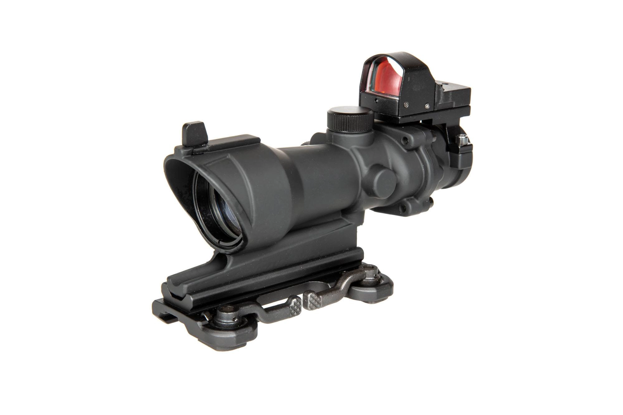 Replika lunety ACOG Style 4x32 z kolimatorem Mini Red Dot - czarna JJA-10-030705-00 asgbox.pl Replika lunety ACOG Style 4x32 z kolimatorem Mini Red Dot - czarna - obrazek 3