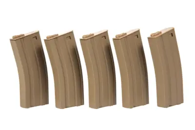 Zestaw 5 magazynków real-cap 30 kulek do M4/M16 - tan - obrazek 3