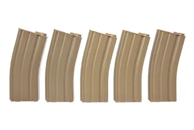 Zestaw 5 magazynków low-cap 70 kulek do M4/M16 - tan - obrazek 3
