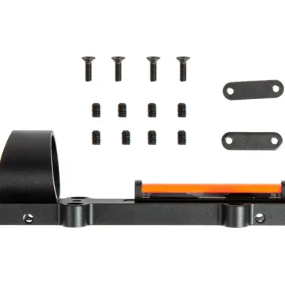 Replika celownika kolimatorowego 1X28 Fiber Red Circle do strzelby - czarna AMO-10-024287-00 asgbox.pl