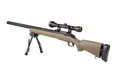 Replika karabinu snajperskiego SW-04J Army (z lunetą i dwójnogiem) - tan - obrazek 4
