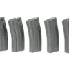 Zestaw 5 magazynków mid-cap na 140 kulek do replik M4/M16 - szary OD-G-SPE-05-025499-00 asgbox.pl