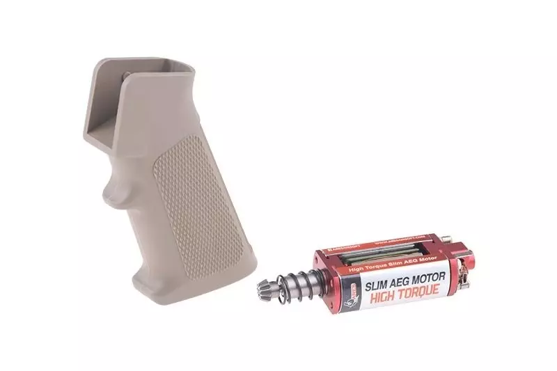 Zestaw silnika i chwytu HT SLIM do M4/M16 - Długi - tan OD-G-ARE-08-022045-00 asgbox.pl Zestaw silnika i chwytu HT SLIM do M4/M16 - Długi - tan - obrazek 2