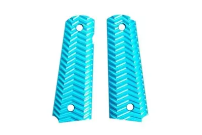 Aluminiowe okładziny chwytu TYPE C do pistoletów typu Colt 1911 - niebieskie - obrazek 2