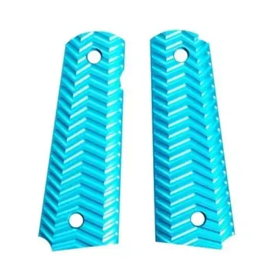 Alternative view of Aluminiowe okładziny chwytu TYPE C do pistoletów typu Colt 1911 - niebieskie