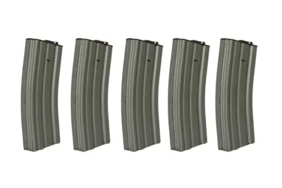 Zestaw 5 magazynków Hi-Cap na 300 kulek do replik M4/M16 - Szary - obrazek 2