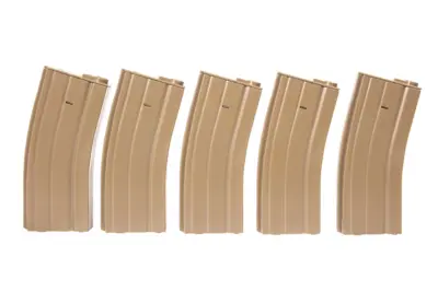Zestaw 5 magazynków low-cap 70 kulek do M4/M16 - tan - obrazek 4