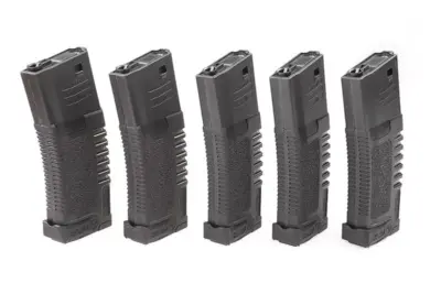 Zestaw 5 magazynków hi-cap PMG 300 kulek do do replik typu M4/M16 - czarny - obrazek 2