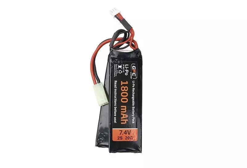 Akumulator LiPo 7,4V 1800mAh 20/40C 2-modułowy GFE-06-004308-00 asgbox.pl 4V 1800mAh 20/40C 2-modułowy