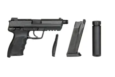 Replika pistoletu TM45 Tactical z tłumikiem - czarna - obrazek 4