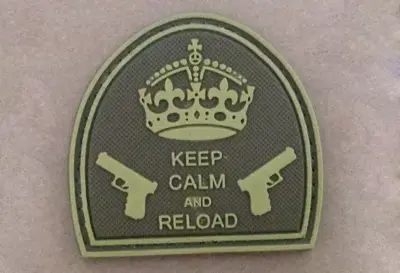 Naszywka - Keep Calm And Reload - Tan - obrazek 2
