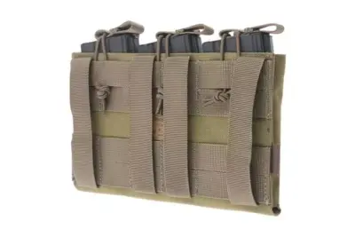 Potrójna ładownica Open Top na magazynki M4/M16 + pistoletowe - khaki - obrazek 4