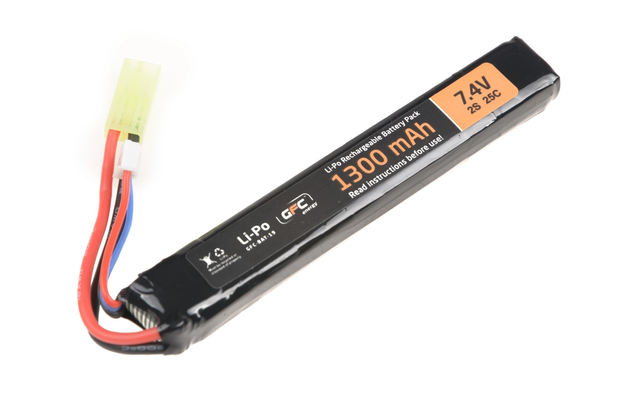 Akumulator Li-Po 1300mAh 7.4V 25C - stick GFE-06-015154-00 asgbox.pl Akumulator Li-Po 1300mAh 7.4V 25C - stick - obrazek 3