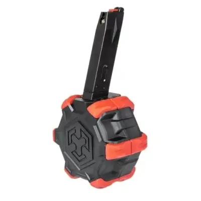 Bębnowy magazynek gazowy 350 kulek do replik Beretta / MB - czarno-czerwony AWO-05-026382-00 asgbox.pl