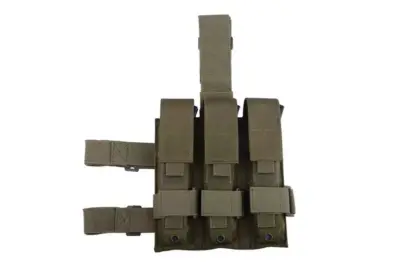 Potrójna ładownica udowa na magazynki typu MP5 - oliwkowa - obrazek 3