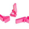 asgbox.pl - Zestaw 3 polimerowych klamer do oporządzenia - różowy