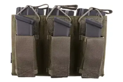 Potrójna ładownica Open Top na magazynki M4/M16 + pistoletowe - foliage green - obrazek 4