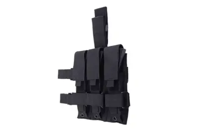 Potrójna ładownica udowa na magazynki typu MP5 - czarna - obrazek 3