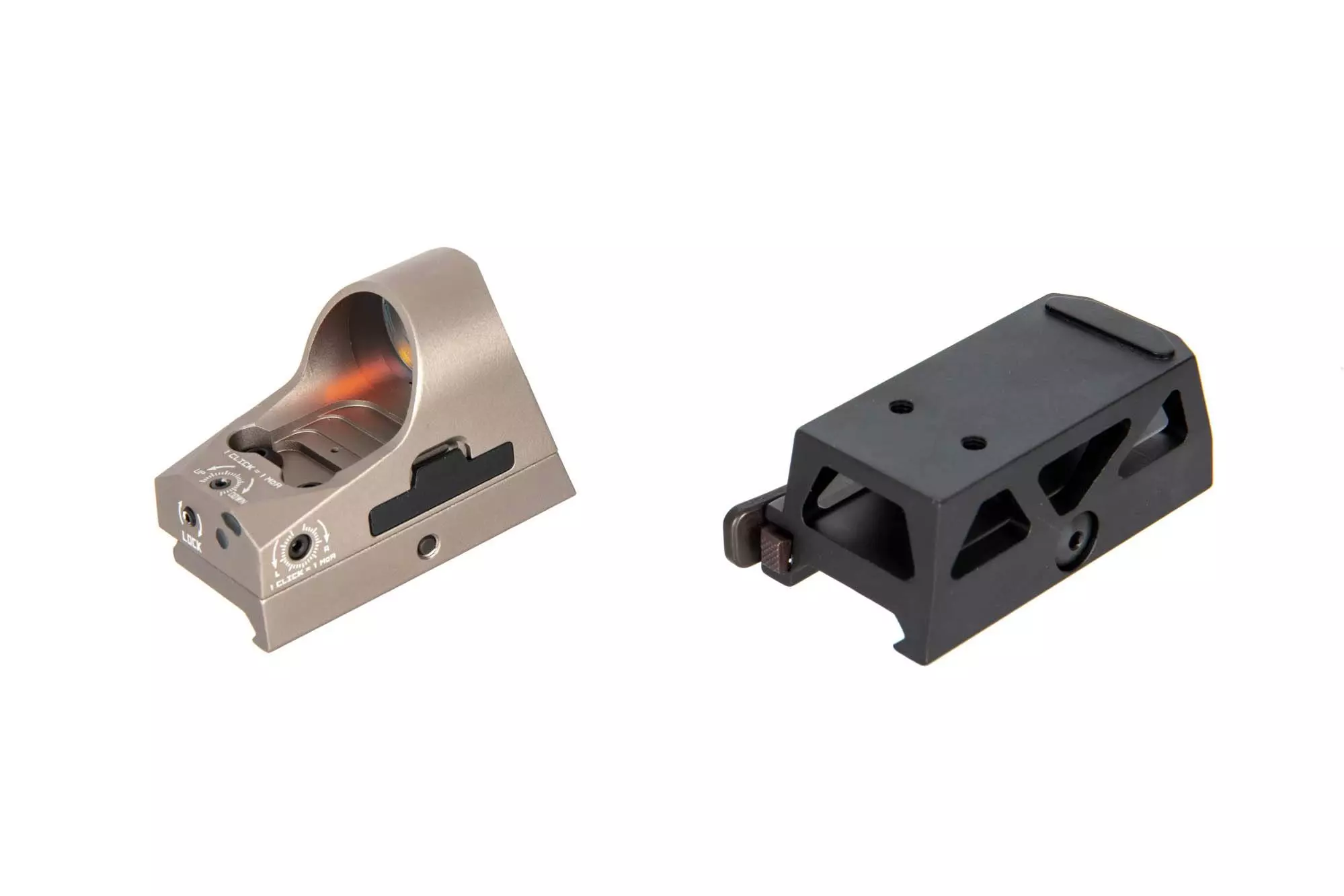 Replika celownika kolimatorowego 1x25 Mini Reflex - Dark Earth AMO-10-024263-00 asgbox.pl Replika celownika kolimatorowego 1x25 Mini Reflex - Dark Earth - obrazek 4