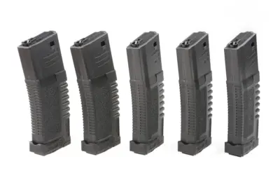 Zestaw 5 magazynków mid-cap PMG 140 kulek do do replik typu M4/M16 - czarny - obrazek 2