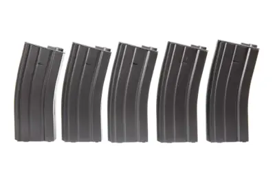 Zestaw 5 magazynków mid-cap 140 kulek do M4/M16 - szary - obrazek 3