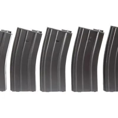 Zestaw 5 magazynków mid-cap 140 kulek do M4/M16 - szary SPE-05-016309-00 asgbox.pl