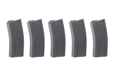 Zestaw 5 magazynków mid-cap na 70 kulek do M4/M16 - szary - obrazek 3