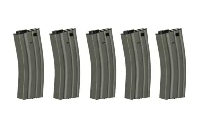 Zestaw 5 magazynków Hi-Cap na 300 kulek do replik M4/M16 - Szary - obrazek 3