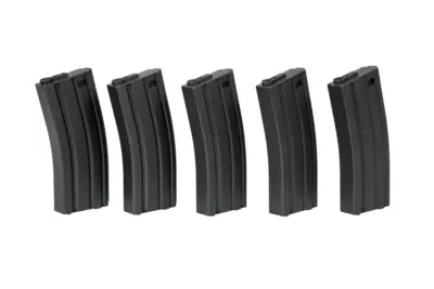 Zestaw 5 magazynków mid-cap na 140 kulek do replik M4/M16 - czarny - obrazek 2
