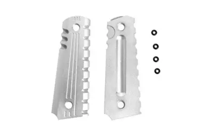 Aluminiowe okładziny chwytu do pistoletów typu Colt 1911 - srebrne - obrazek 2