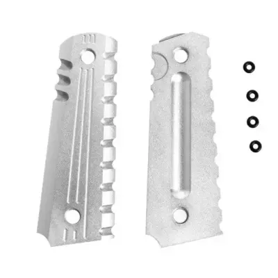 Alternative view of Aluminiowe okładziny chwytu do pistoletów typu Colt 1911 - srebrne