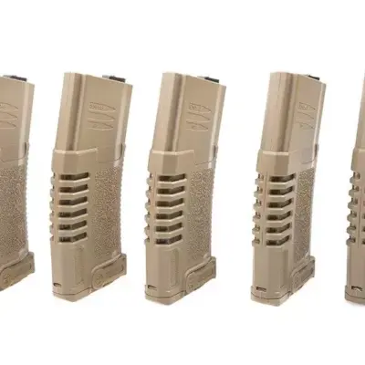 Zestaw 5 magazynków hi-cap PMG 300 kulek do do replik typu M4/M16 - dark earth AMB-05-014746-00 asgbox.pl