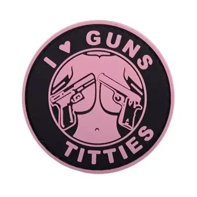 asgbox.pl - Naszywka 3D - I Love Guns Titties - różowa