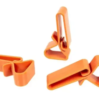 asgbox.pl - Zestaw 3 polimerowych klamer do oporządzenia - pomarańczowy