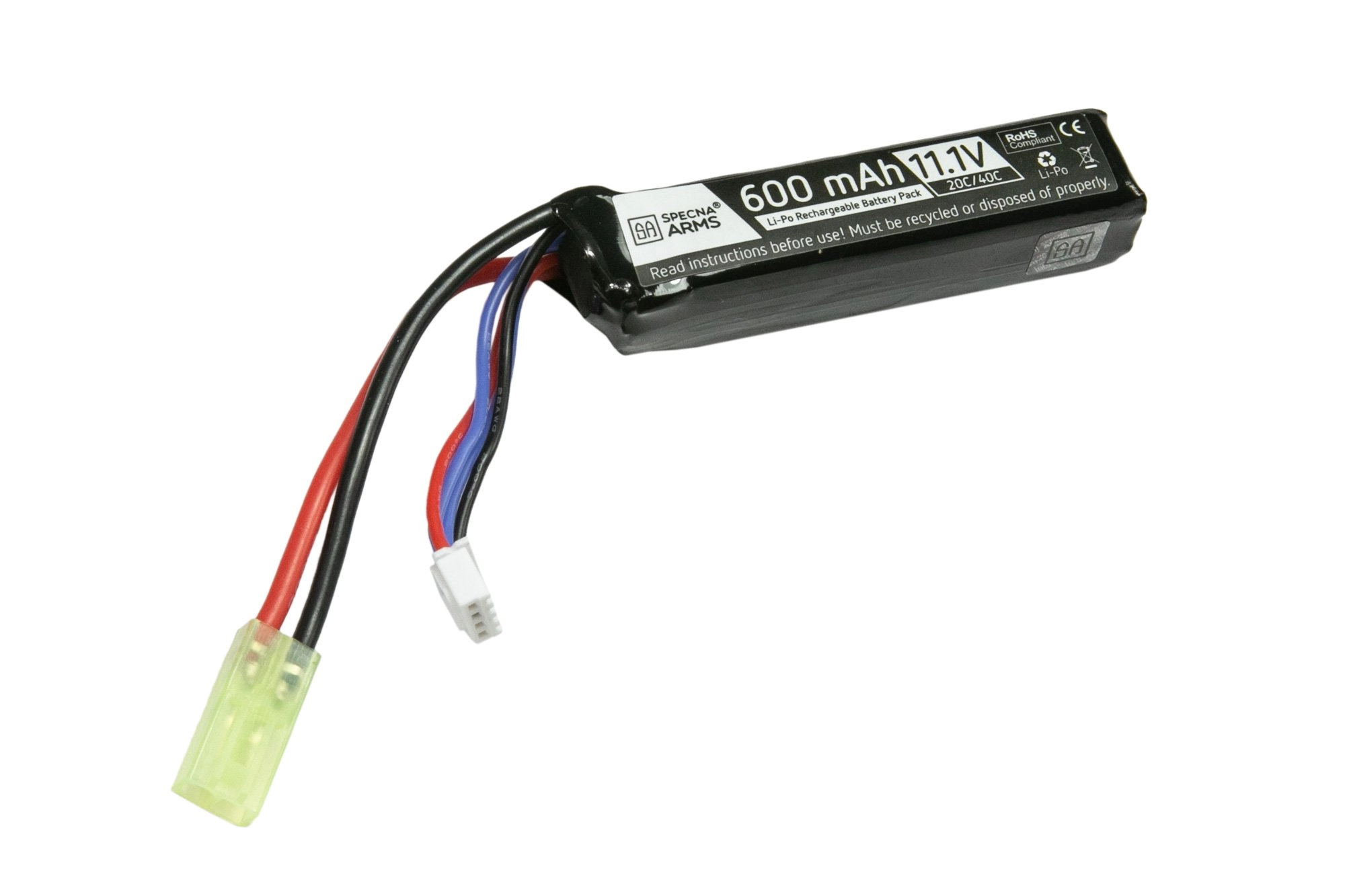 Akumulator LiPo 11,1V 600mAh 20/40C do PDW - Tamiya mini OD-G-SPE-06-029216-00 asgbox.pl asgbox.pl - Akumulator LiPo 11